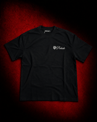 The PRELUDE Essential T-Shirt in black with embroidered branding. A premium everyday tee that works with everything. Shop all colors.